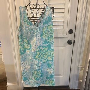 Lilly Pulitzer Tropical Floral Mini Dress - Blue and Green